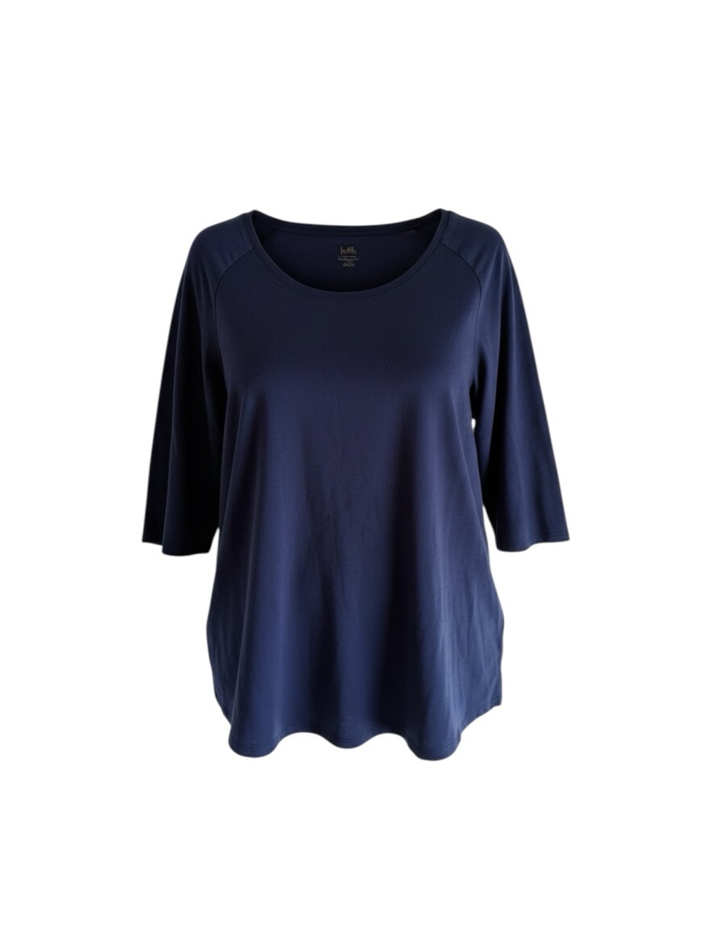 Belle by Kim Gravel Navy Blue 3/4 Raglan Sleeve Top Plus Size 2X